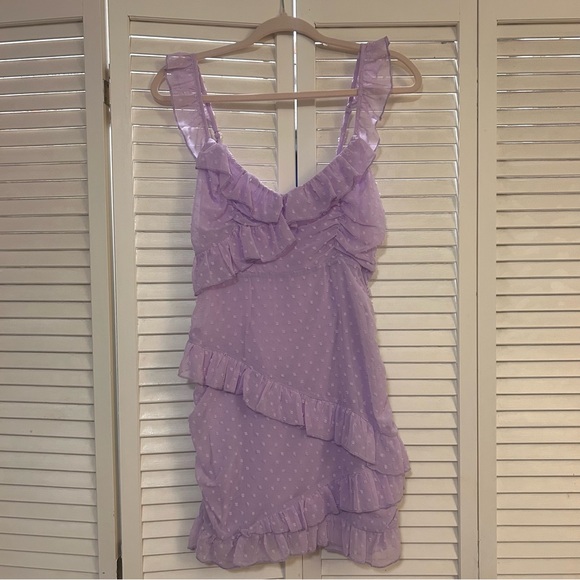 Swiss Dot Ruffle Mini Dress (Semi / Homecoming / Brunch) - Picture 4 of 7
